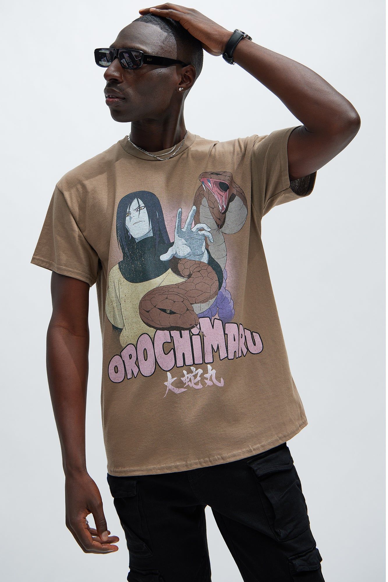 Naruto Orochimaru Short Sleeve Tee - Tan sold by Fashion Nova