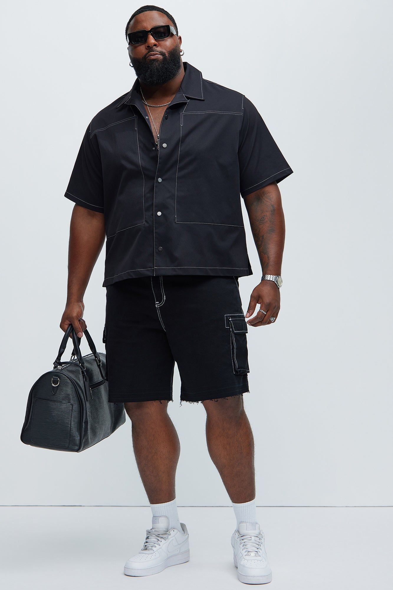 Hudson Contrast Stitching Shirt - Black sold by Fashion Nova product image thumbnail 5