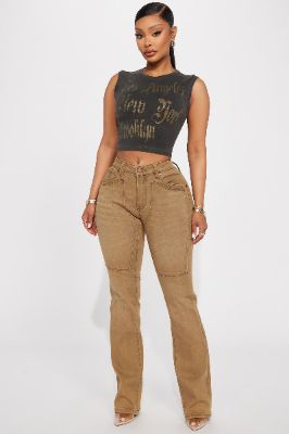 Headed West Straight Leg Pant - Chocolate sold by Fashion Nova