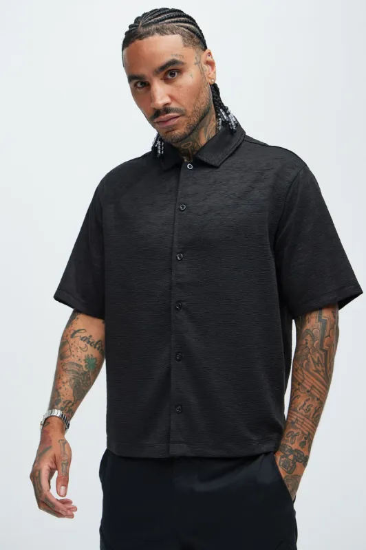 Blaze Textured Shirt - Black sold by Fashion Nova
