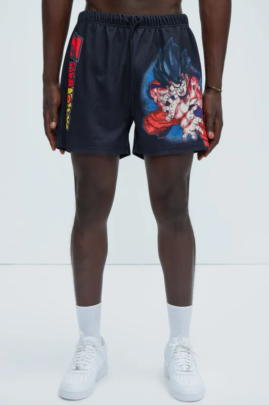 Dragon Ball Z Kamehameha Mesh Shorts - Black sold by Fashion Nova
