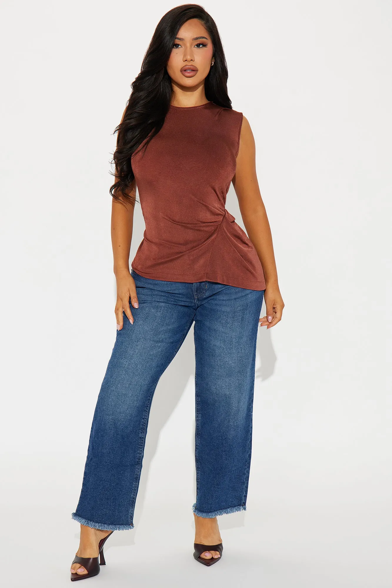 Heather Ruched Top - Chocolate sold by Fashion Nova product image thumbnail 2