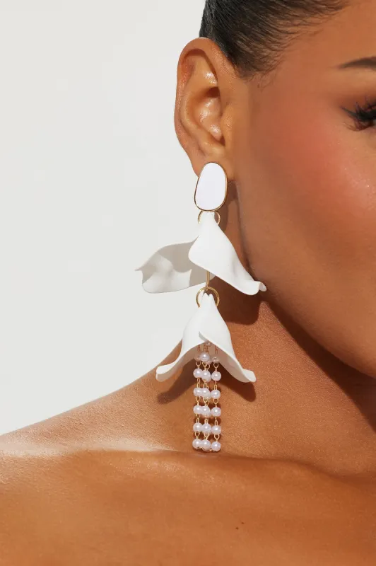 Happiness Blooms Within Earrings - White sold by Fashion Nova