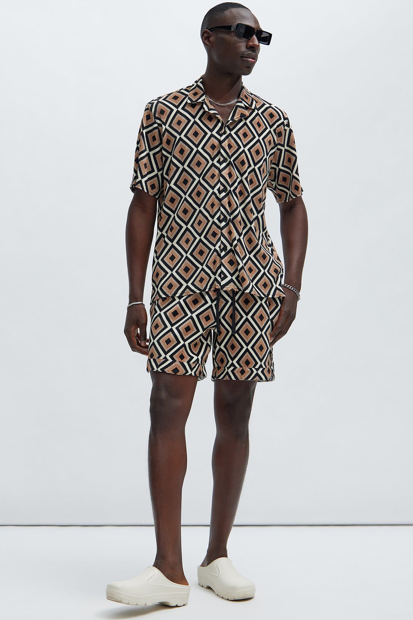 Iconic Geometric Shirt - Natural/Combo sold by Fashion Nova product image thumbnail 2