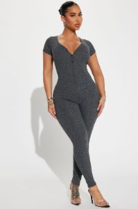 Londyn Jumpsuit - Charcoal sold by Fashion Nova
