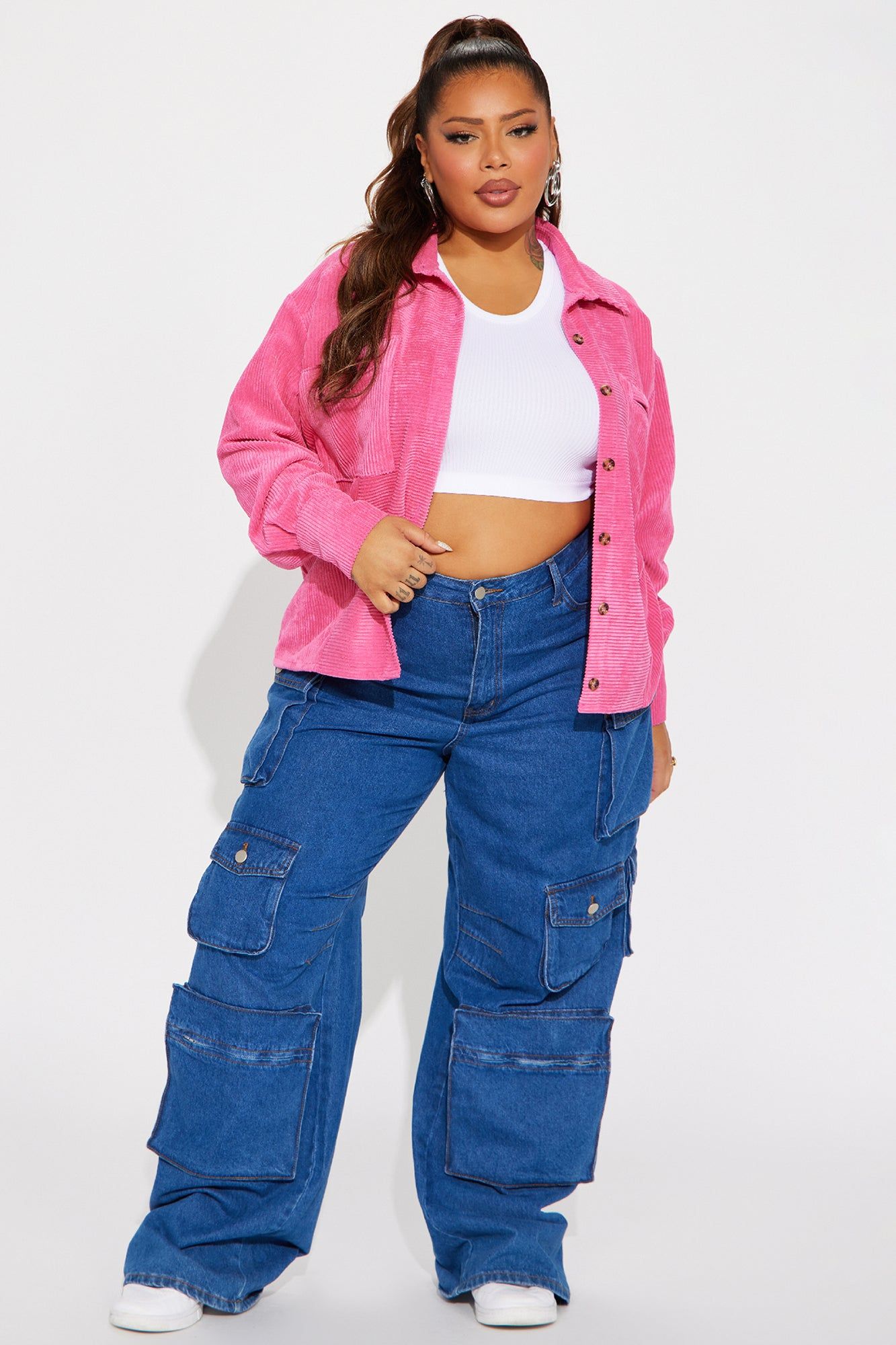 Zaire Corduroy Shirt - Fuchsia sold by Fashion Nova product image thumbnail 5