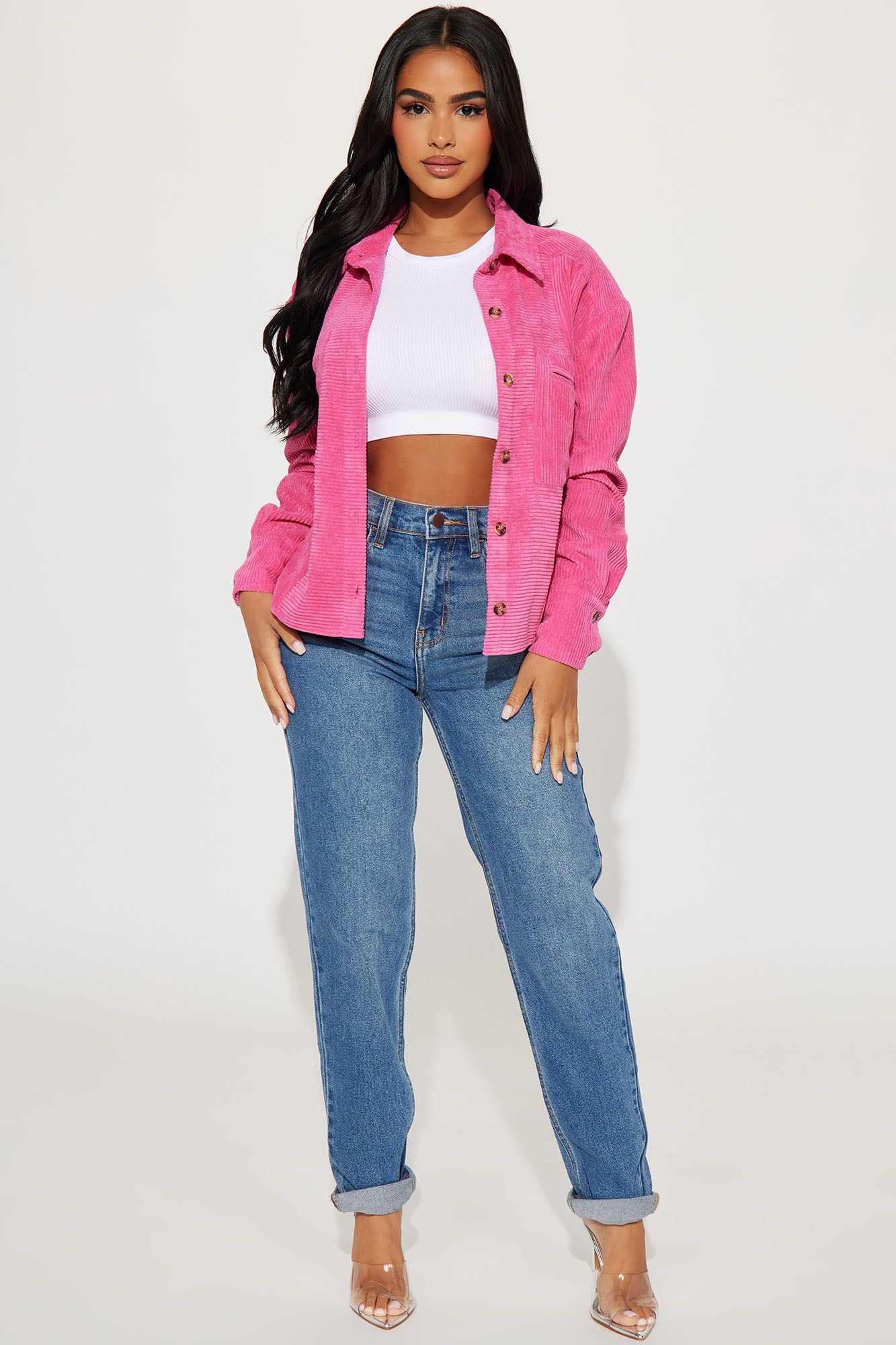 Zaire Corduroy Shirt - Fuchsia sold by Fashion Nova product image thumbnail 2