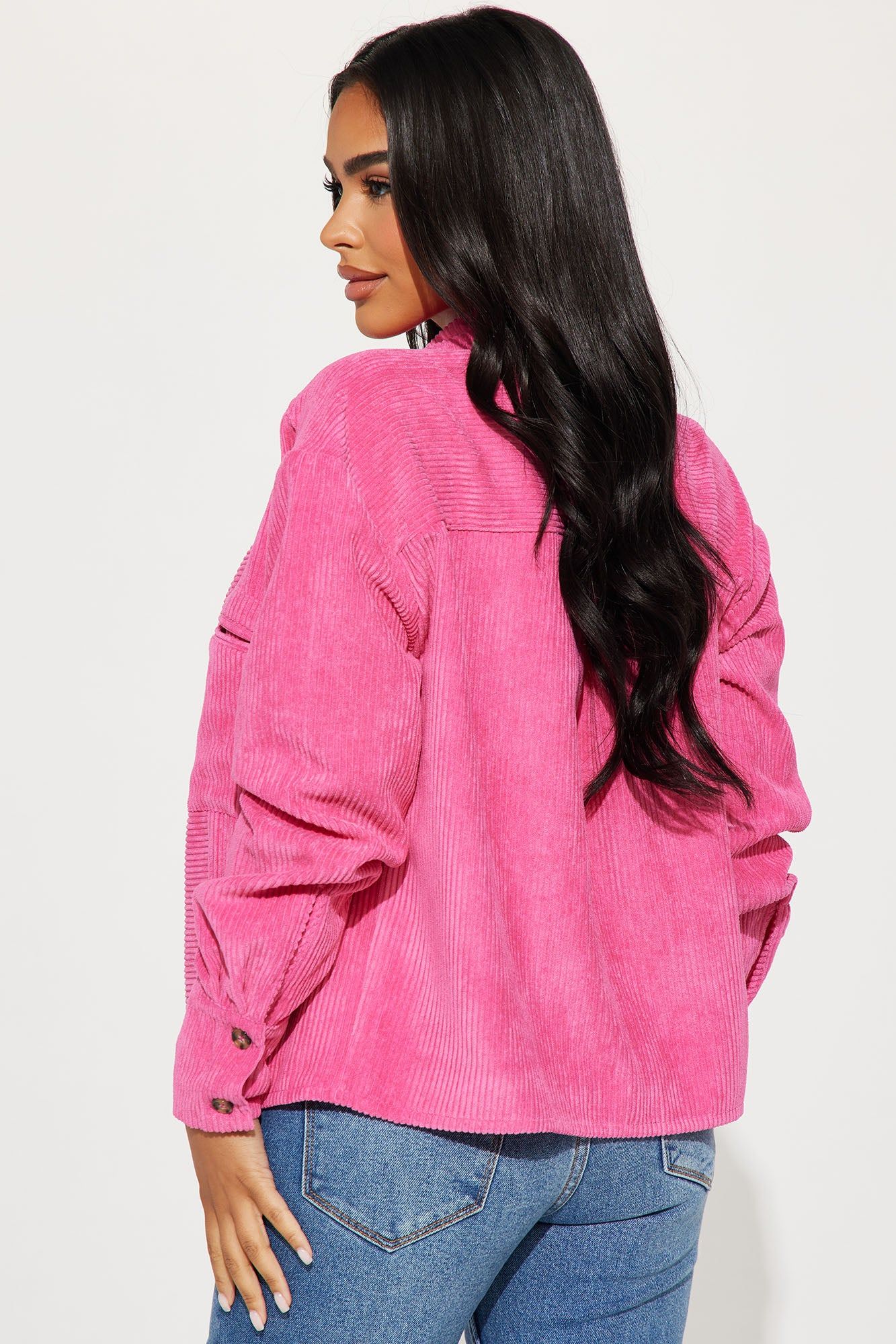 Zaire Corduroy Shirt - Fuchsia sold by Fashion Nova product image thumbnail 3