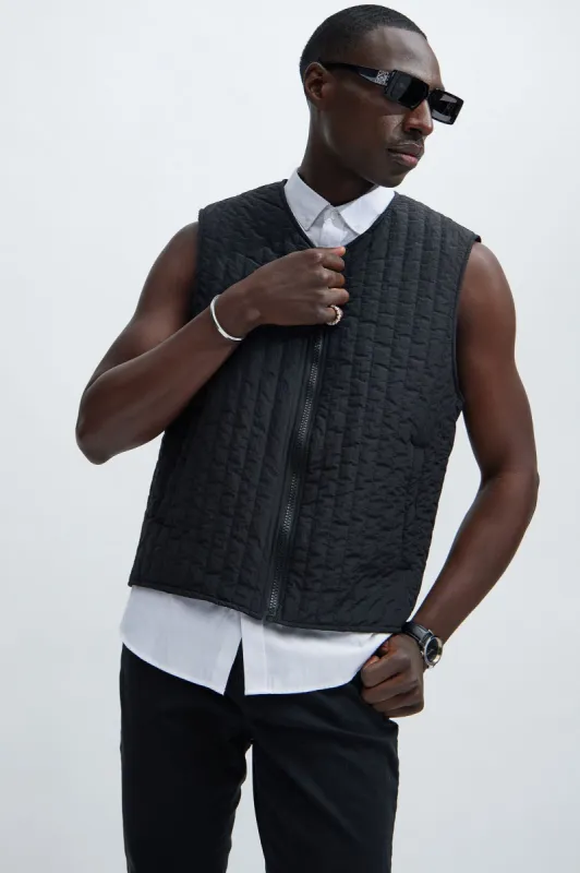 Warren Nylon Vest - Black sold by Fashion Nova