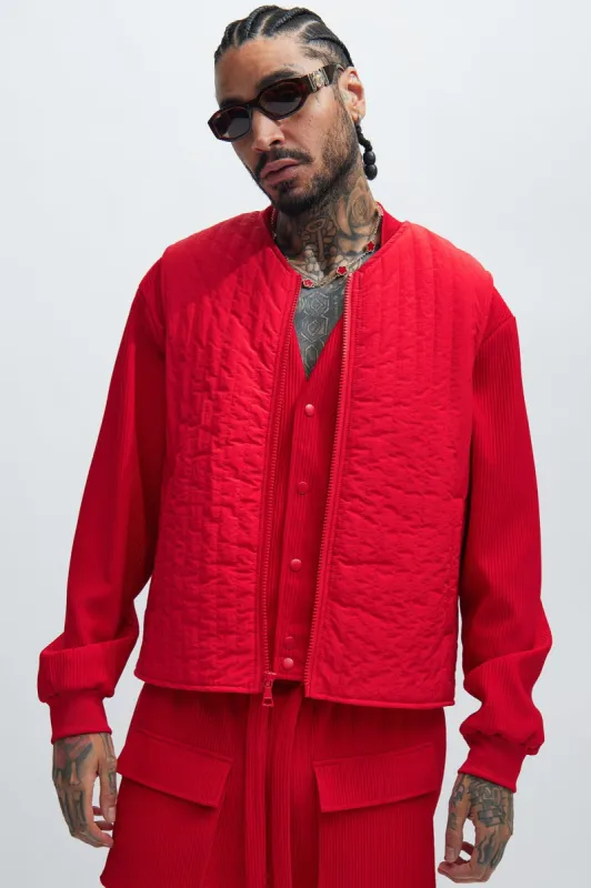 Warren Nylon Vest - Red sold by Fashion Nova