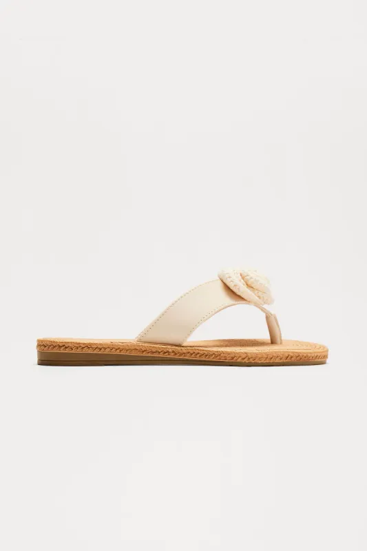 Final Rose Flip Flops - Beige sold by Fashion Nova