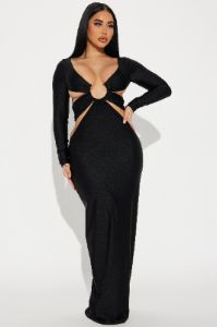Adrienne Cut Out Maxi Dress - Black sold by Fashion Nova