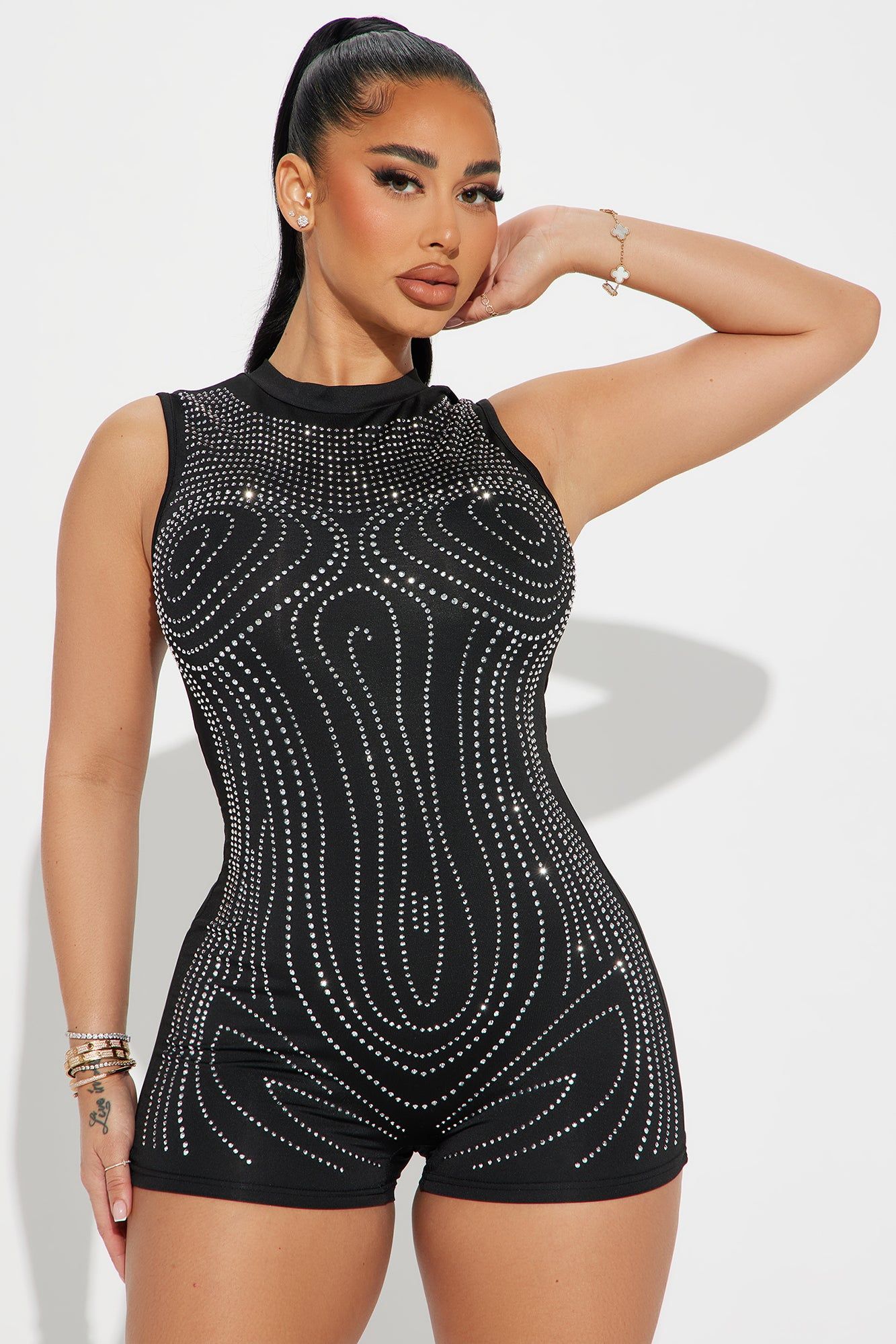 Way It Was Embellished Romper - Black sold by Fashion Nova product image thumbnail 2