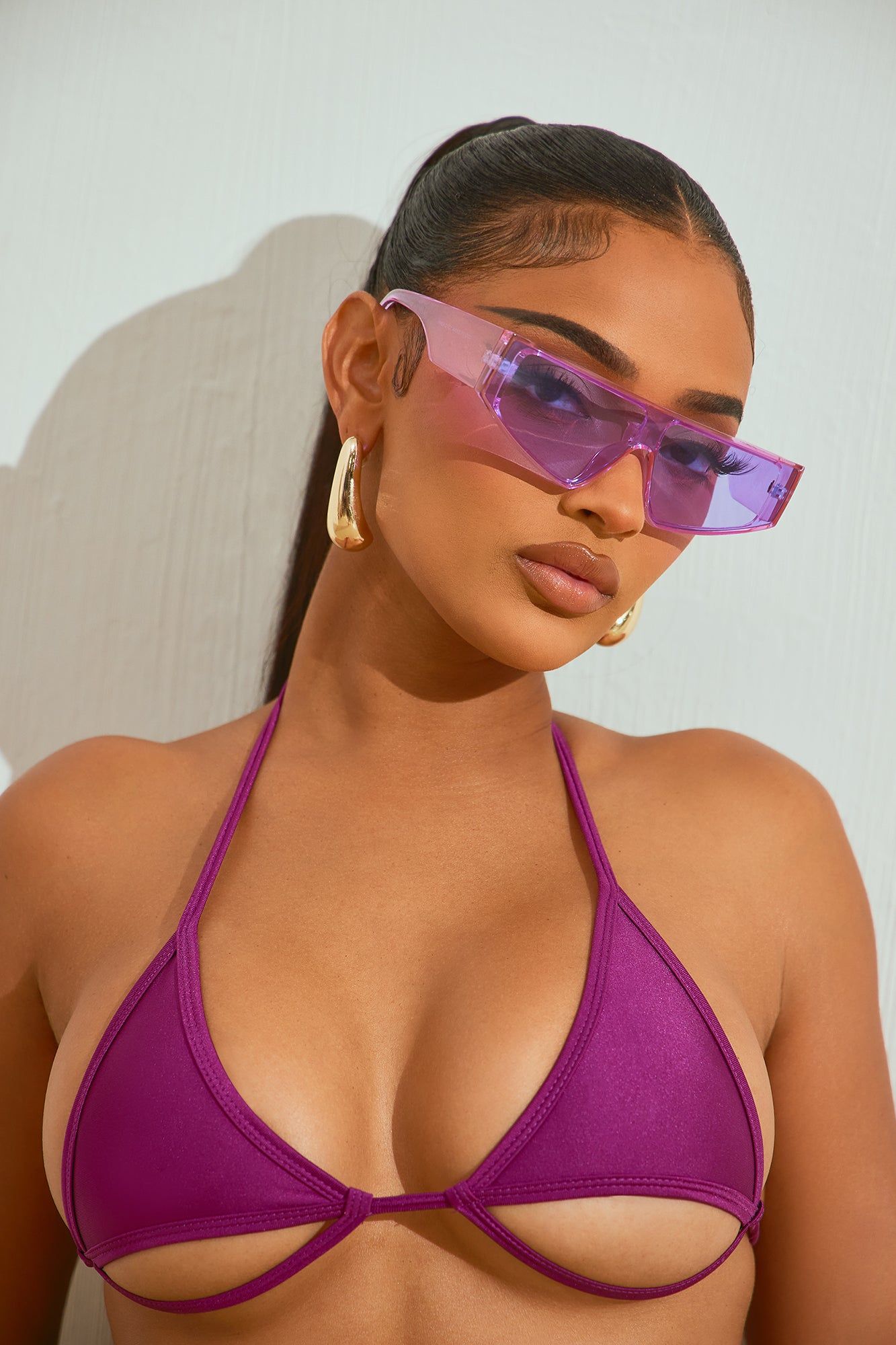 Just Making Sure Sunglasses - Purple sold by Fashion Nova