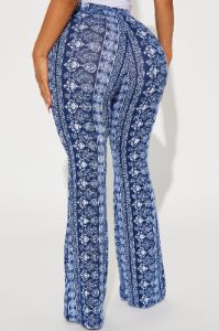 Melanie Flare Pant - Navy/combo sold by Fashion Nova