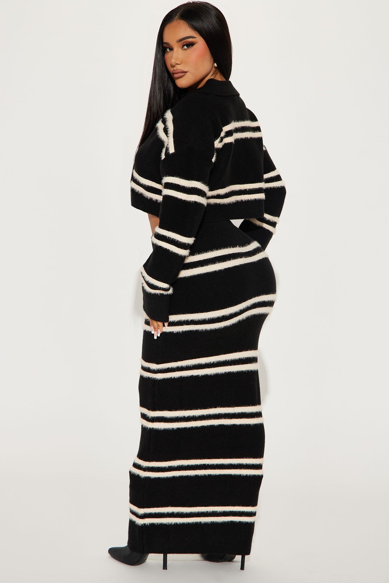 Making Plans Sweater Skirt Set - Black/White sold by Fashion Nova product image thumbnail 3