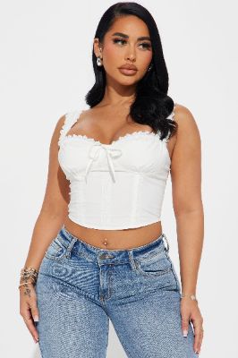 Cottage Core Corset Top - White sold by Fashion Nova