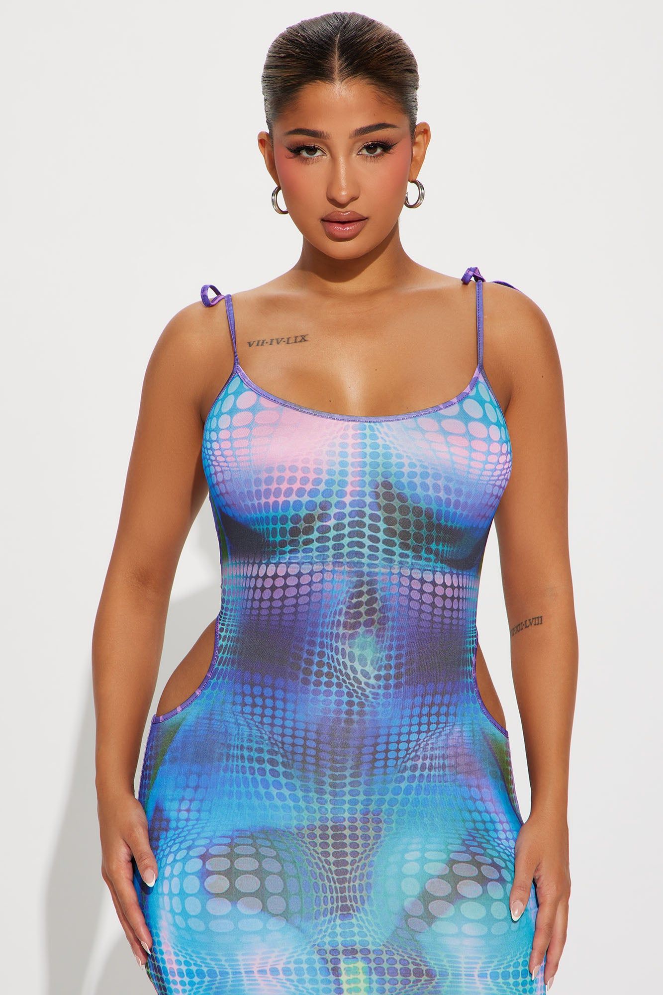 Cora Body Heat Maxi Dress - Blue/combo sold by Fashion Nova product image thumbnail 2