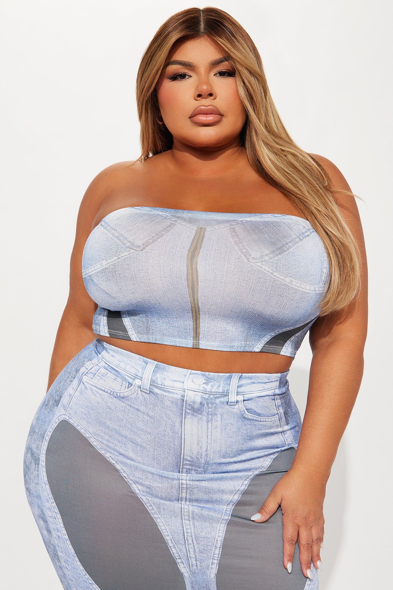 A Denim Ways Skirt Set - Denim sold by Fashion Nova product image thumbnail 5