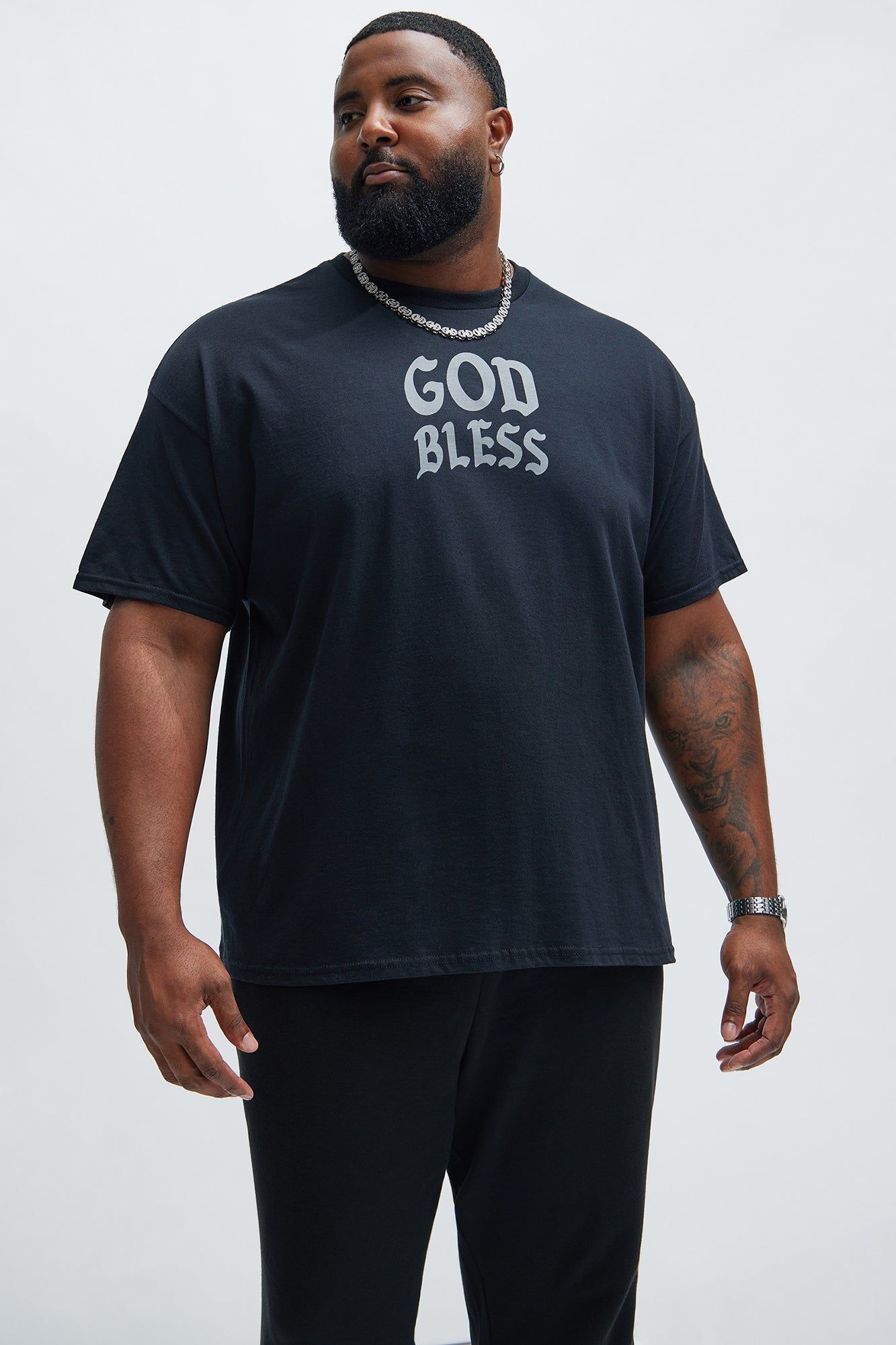 God Bless The Fam Short Sleeve Tee - Black sold by Fashion Nova product image thumbnail 5