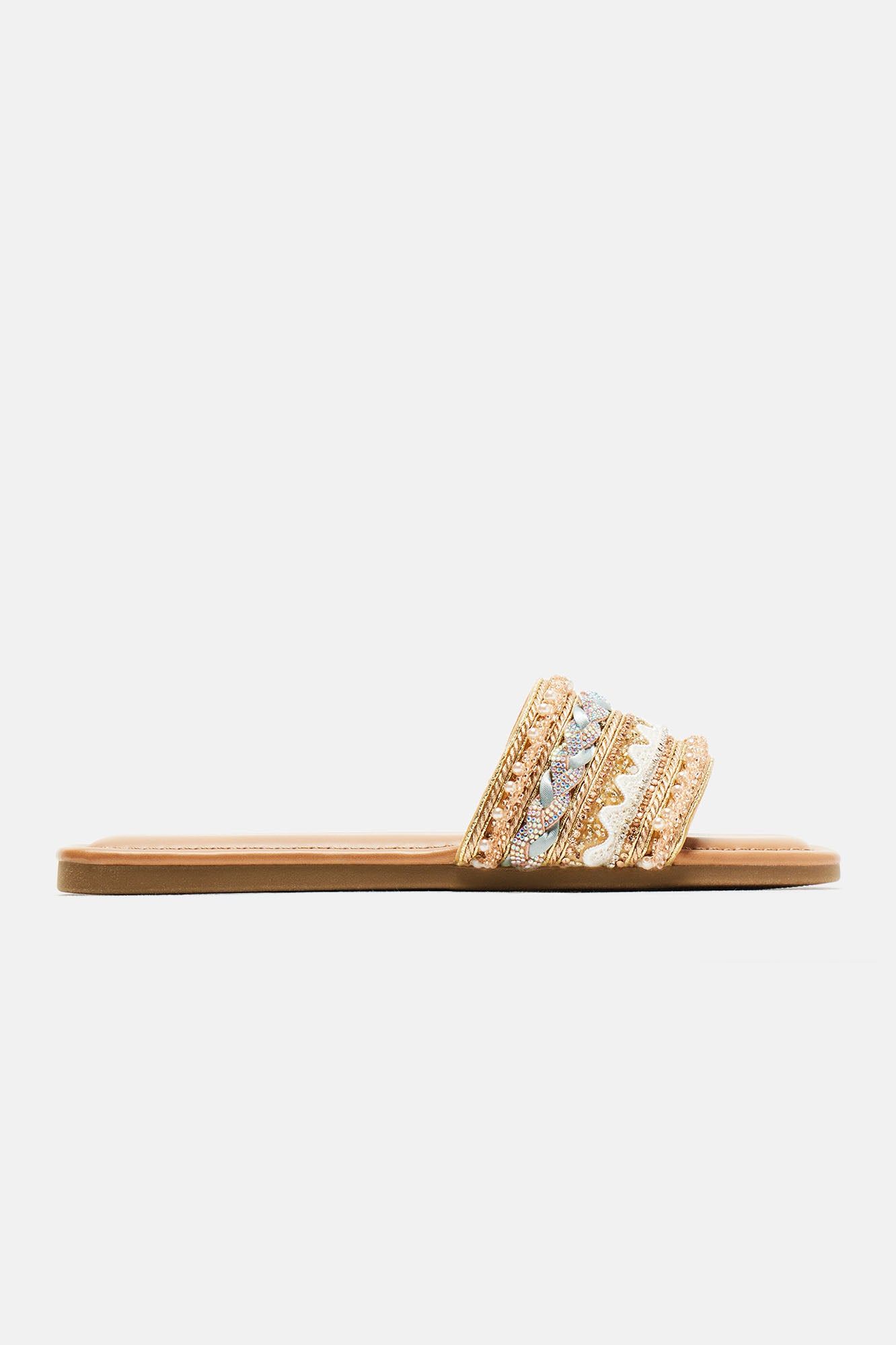 Coast To Coast Flat Sandals - Gold sold by Fashion Nova product image thumbnail 4