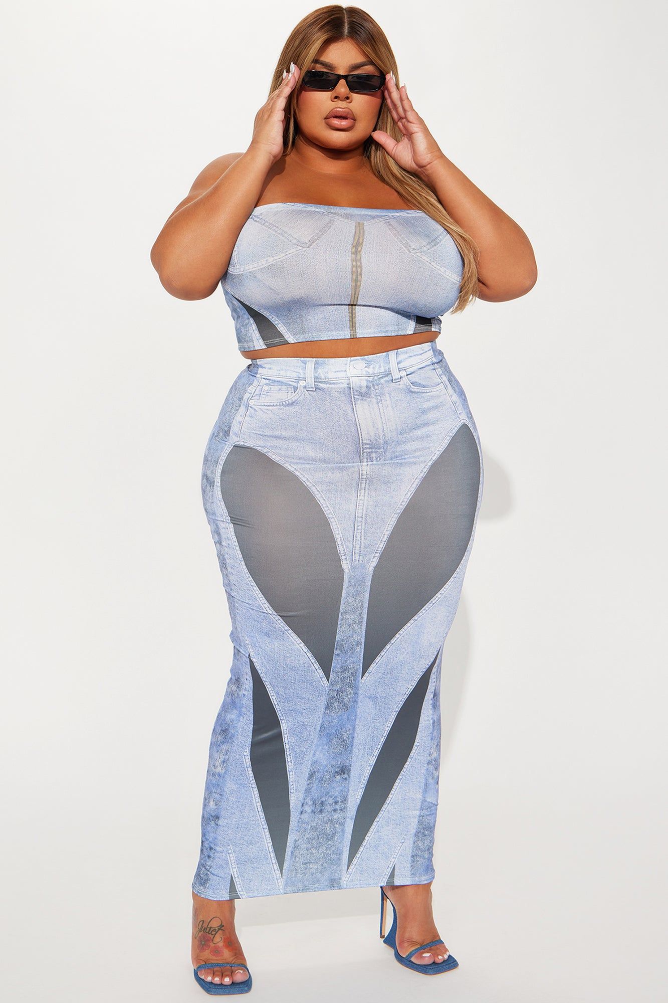 A Denim Ways Skirt Set - Denim sold by Fashion Nova product image thumbnail 4