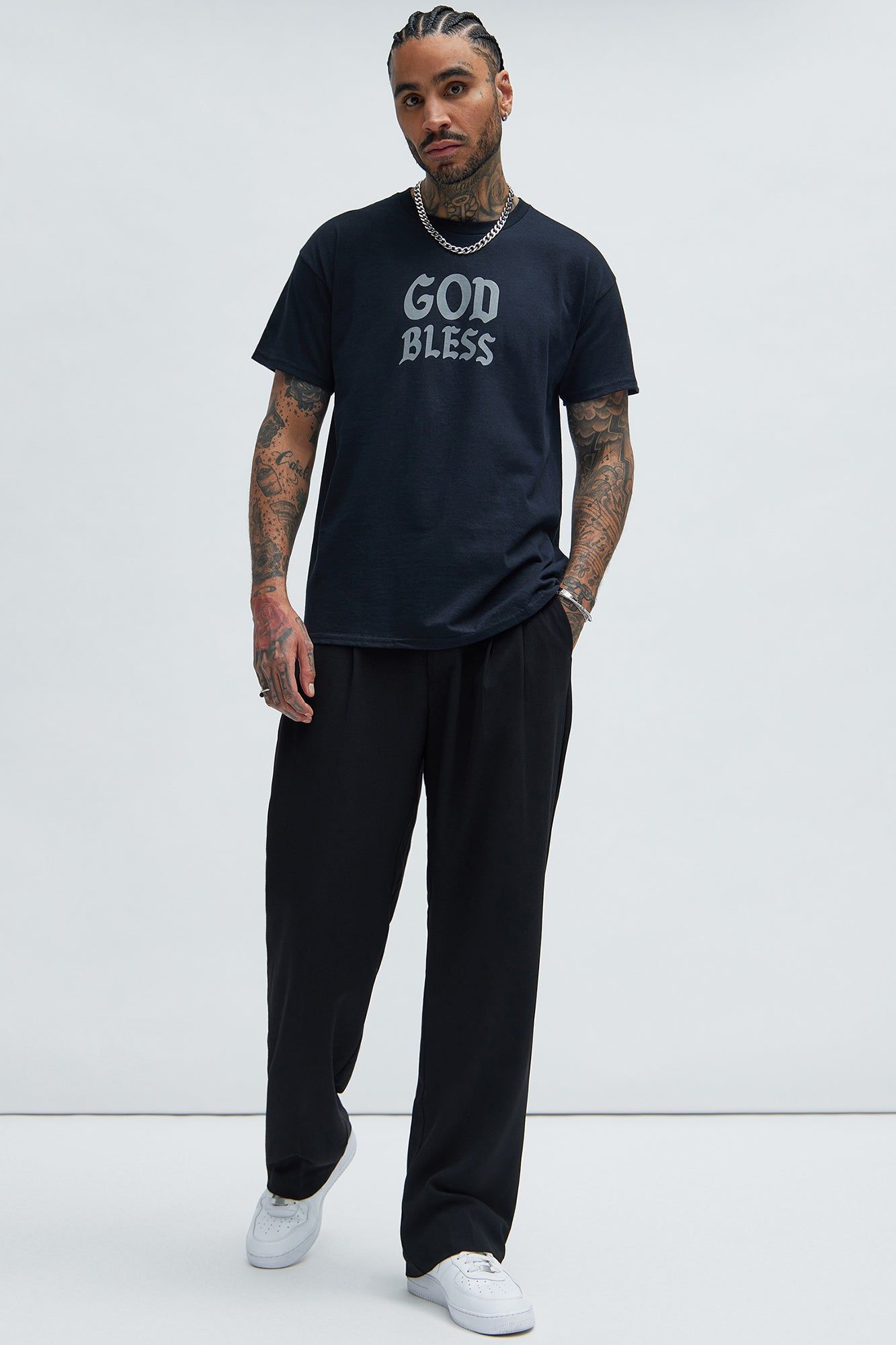 God Bless The Fam Short Sleeve Tee - Black sold by Fashion Nova product image thumbnail 2