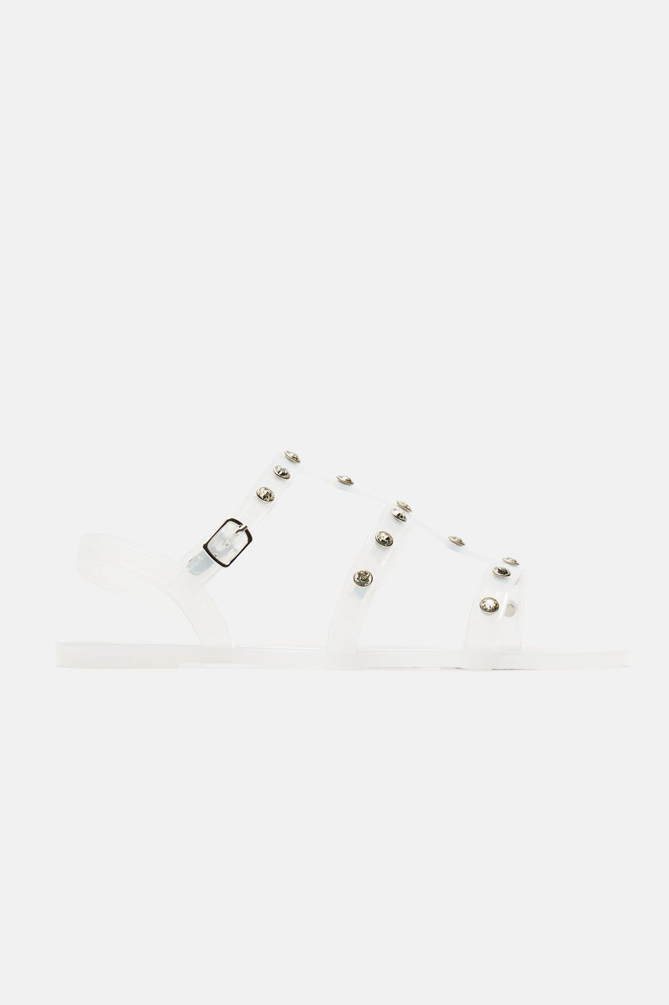 Mini Bling Bling II Flat Sandal - White sold by Fashion Nova product image thumbnail 3