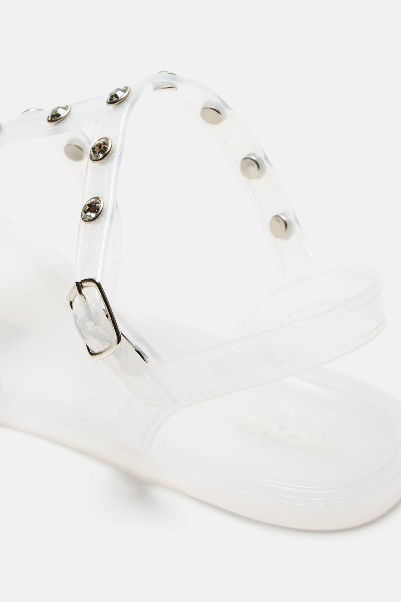 Mini Bling Bling II Flat Sandal - White sold by Fashion Nova product image thumbnail 4