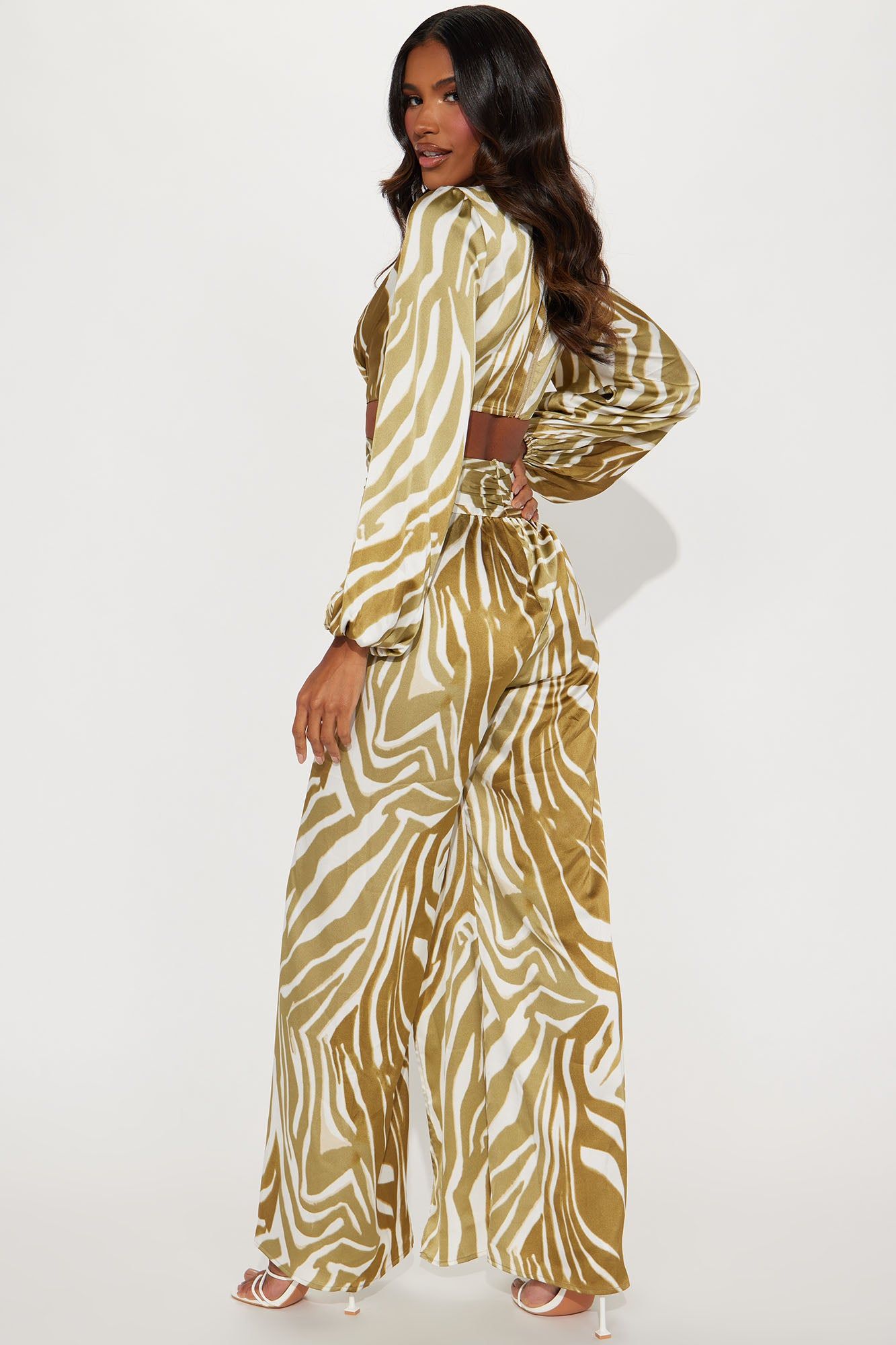 Lillie Satin Jumpsuit - Olive/combo sold by Fashion Nova product image thumbnail 3