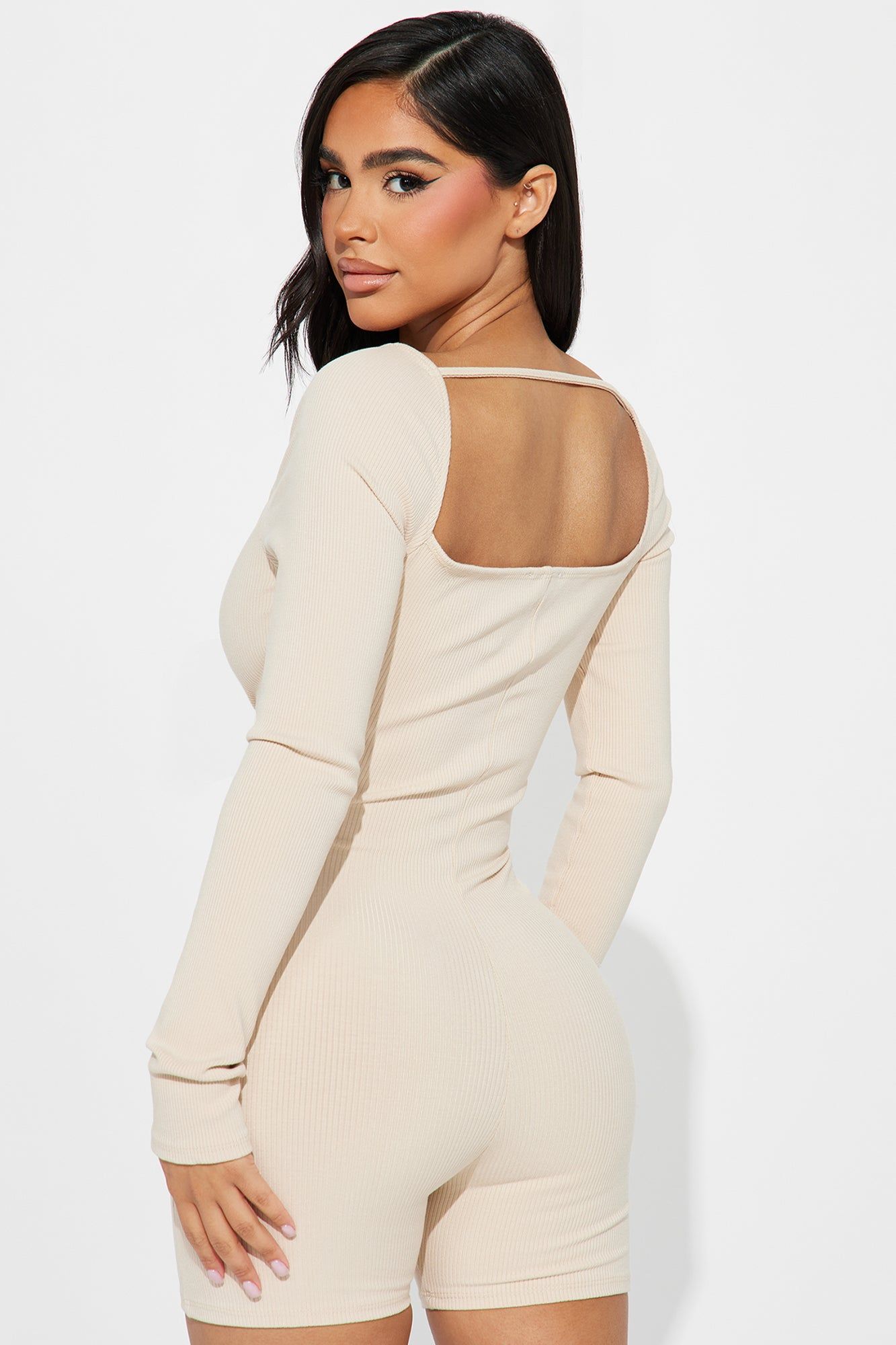 Dalia Snatched Romper - Cream sold by Fashion Nova product image thumbnail 3