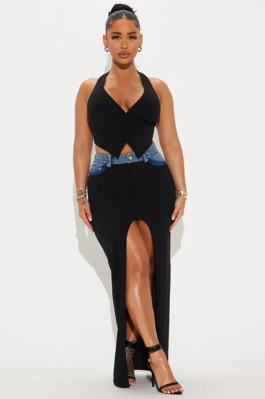 Best Dressed Skirt Set - Black/combo sold by Fashion Nova