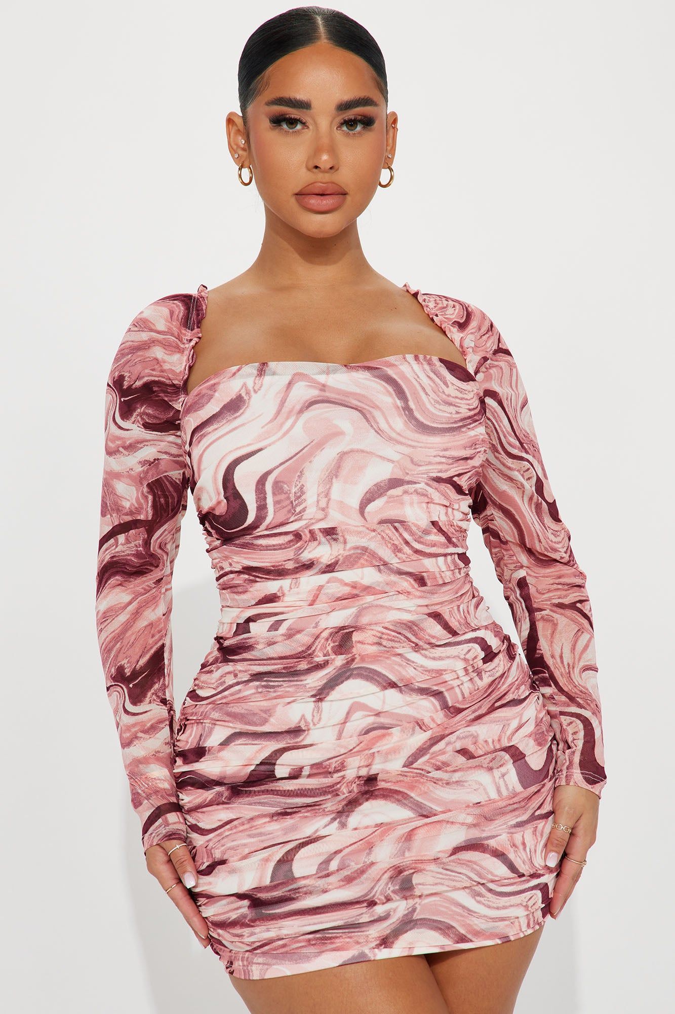 Lillian Mesh Mini Dress - Pink sold by Fashion Nova