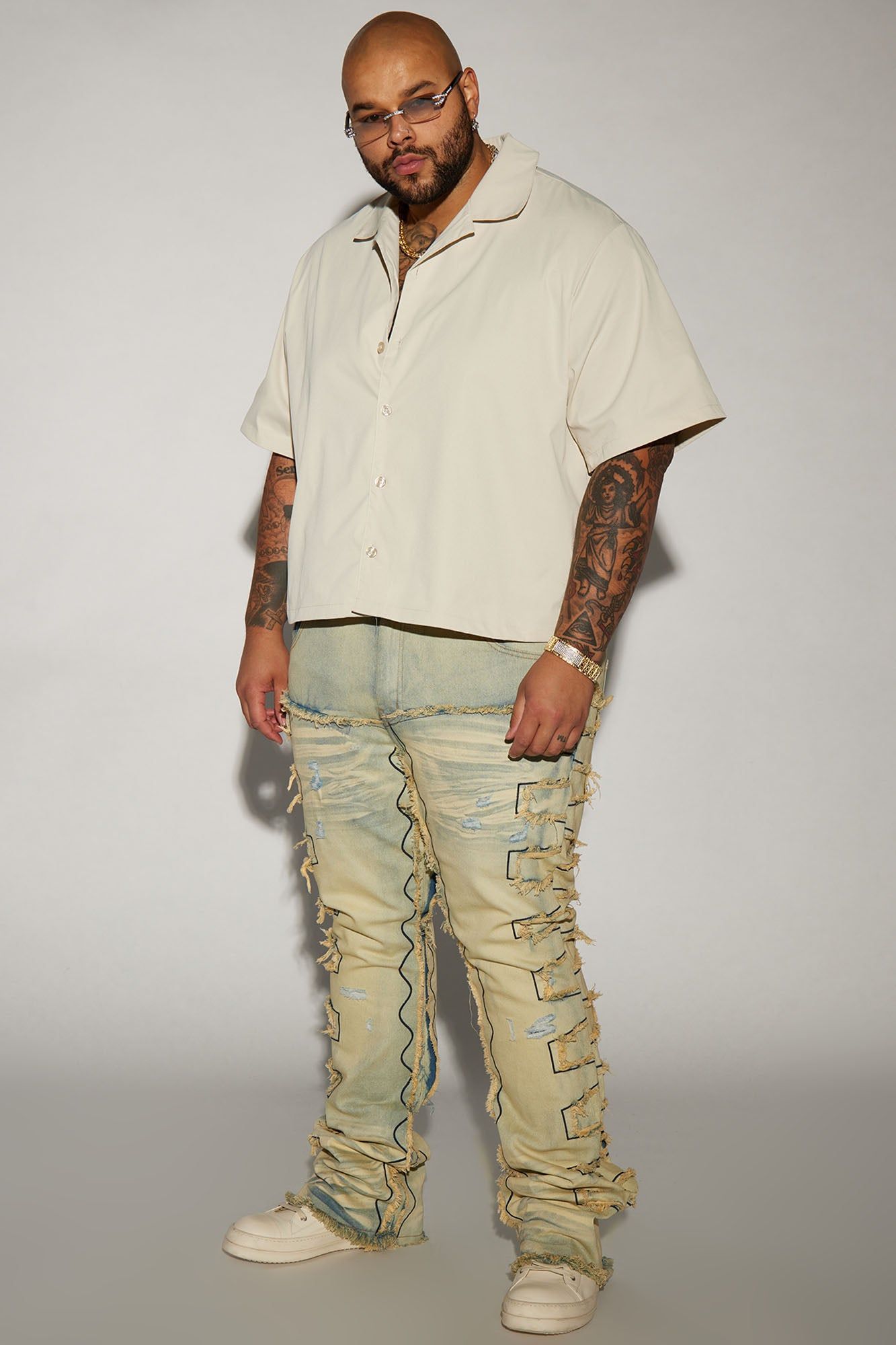 Back Up Fray Stacked Skinny Flare Jeans - Light Blue Wash sold by Fashion Nova product image thumbnail 7