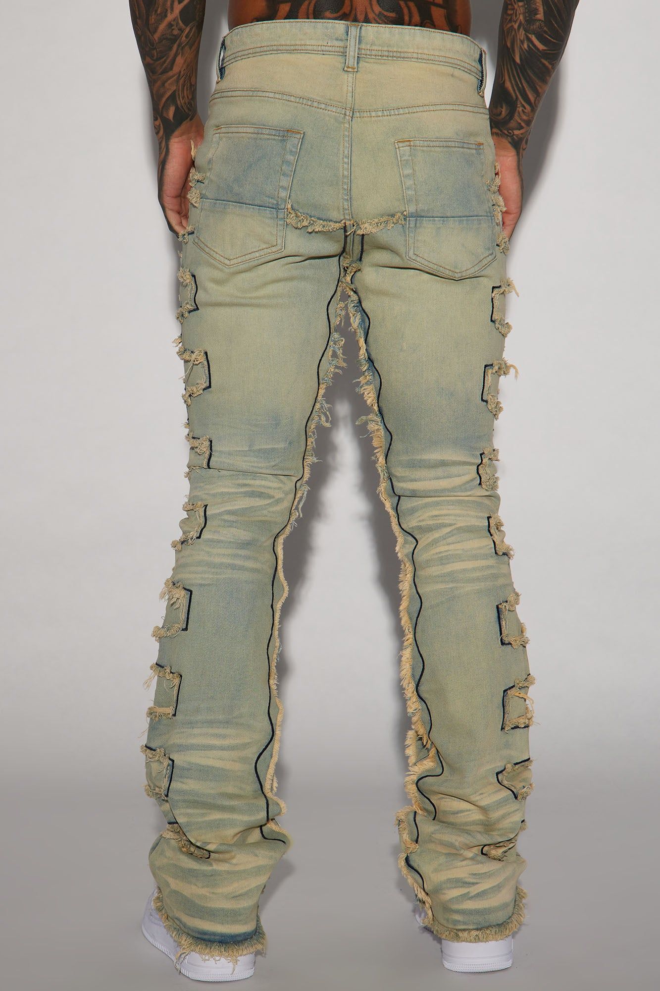 Back Up Fray Stacked Skinny Flare Jeans - Light Blue Wash sold by Fashion Nova product image thumbnail 6