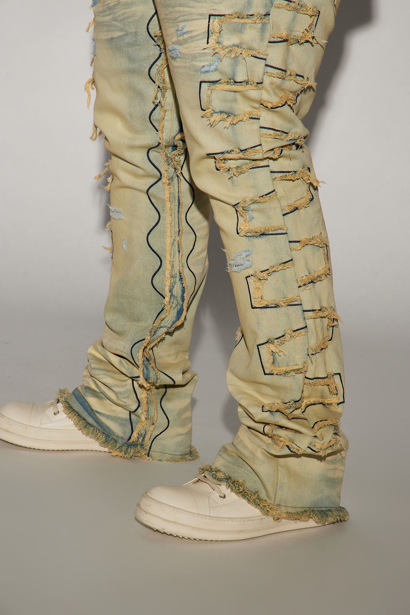 Back Up Fray Stacked Skinny Flare Jeans - Light Blue Wash sold by Fashion Nova product image thumbnail 8