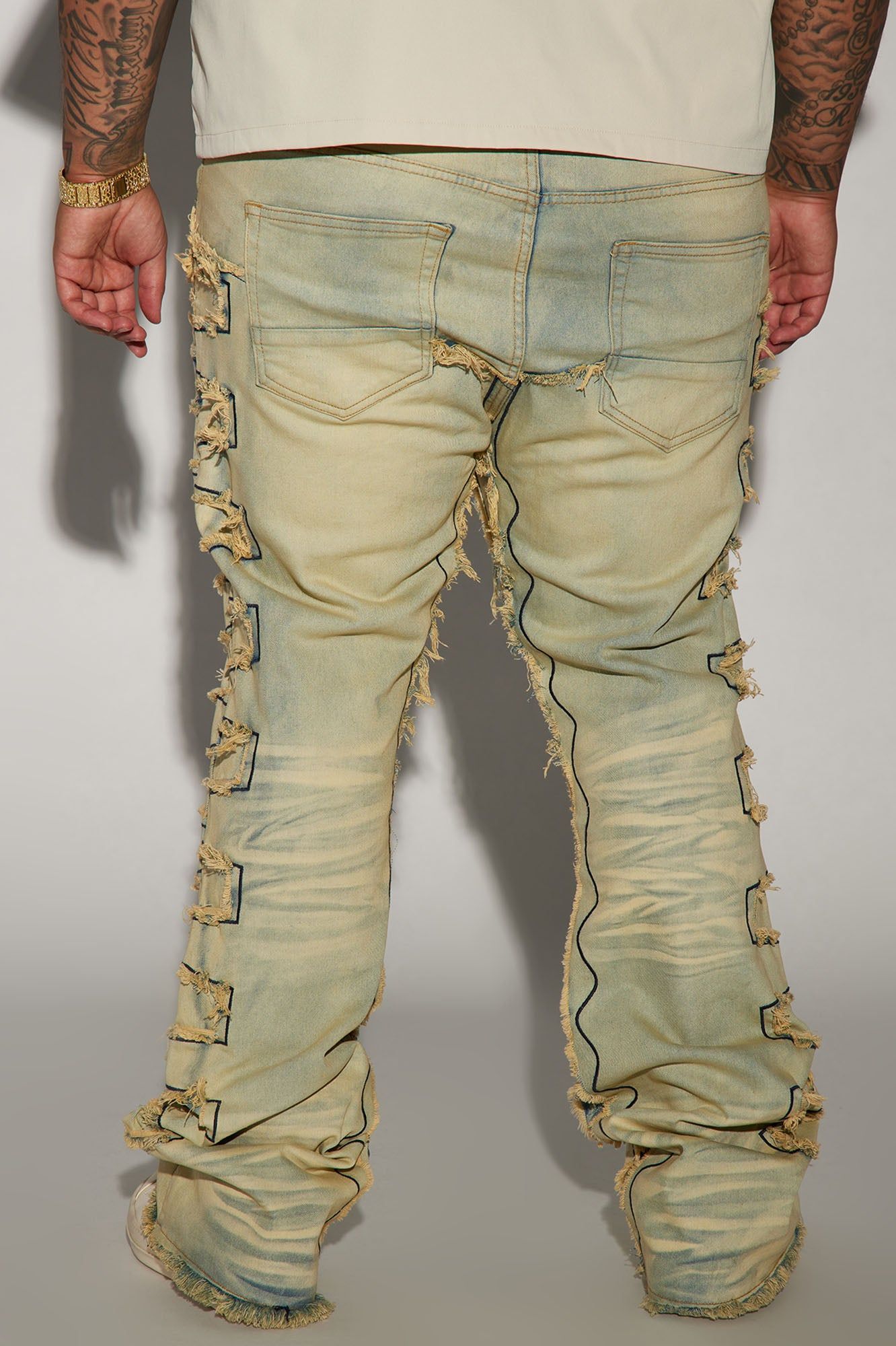 Back Up Fray Stacked Skinny Flare Jeans - Light Blue Wash sold by Fashion Nova product image thumbnail 9