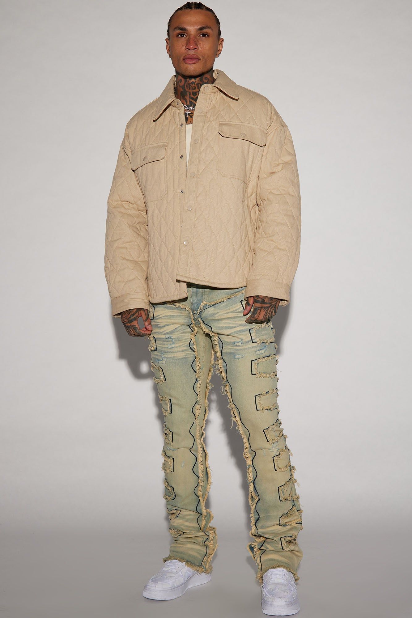 Back Up Fray Stacked Skinny Flare Jeans - Light Blue Wash sold by Fashion Nova product image thumbnail 3