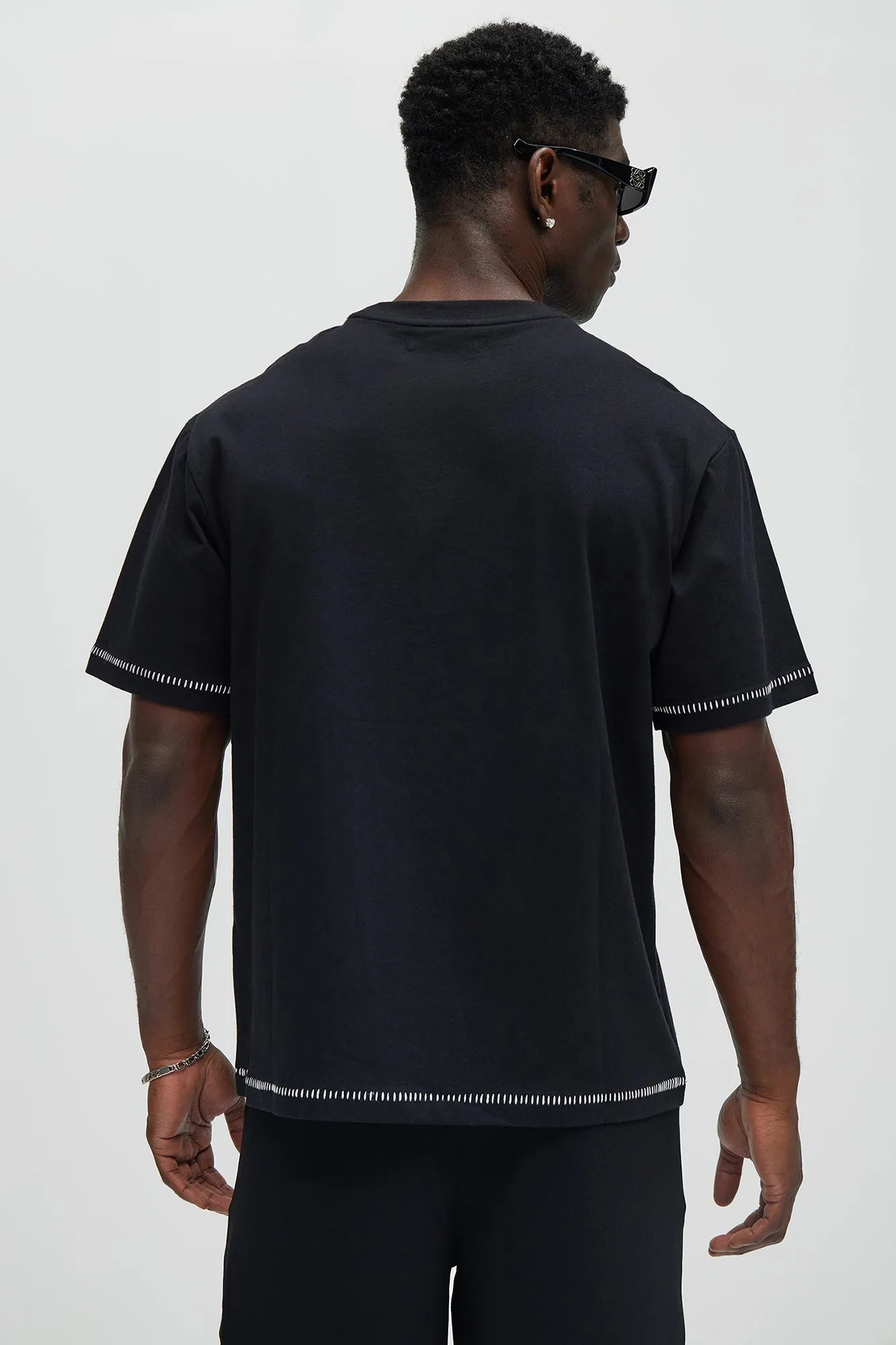 Jacob Stitch Relaxed Tee - Black sold by Fashion Nova product image thumbnail 4
