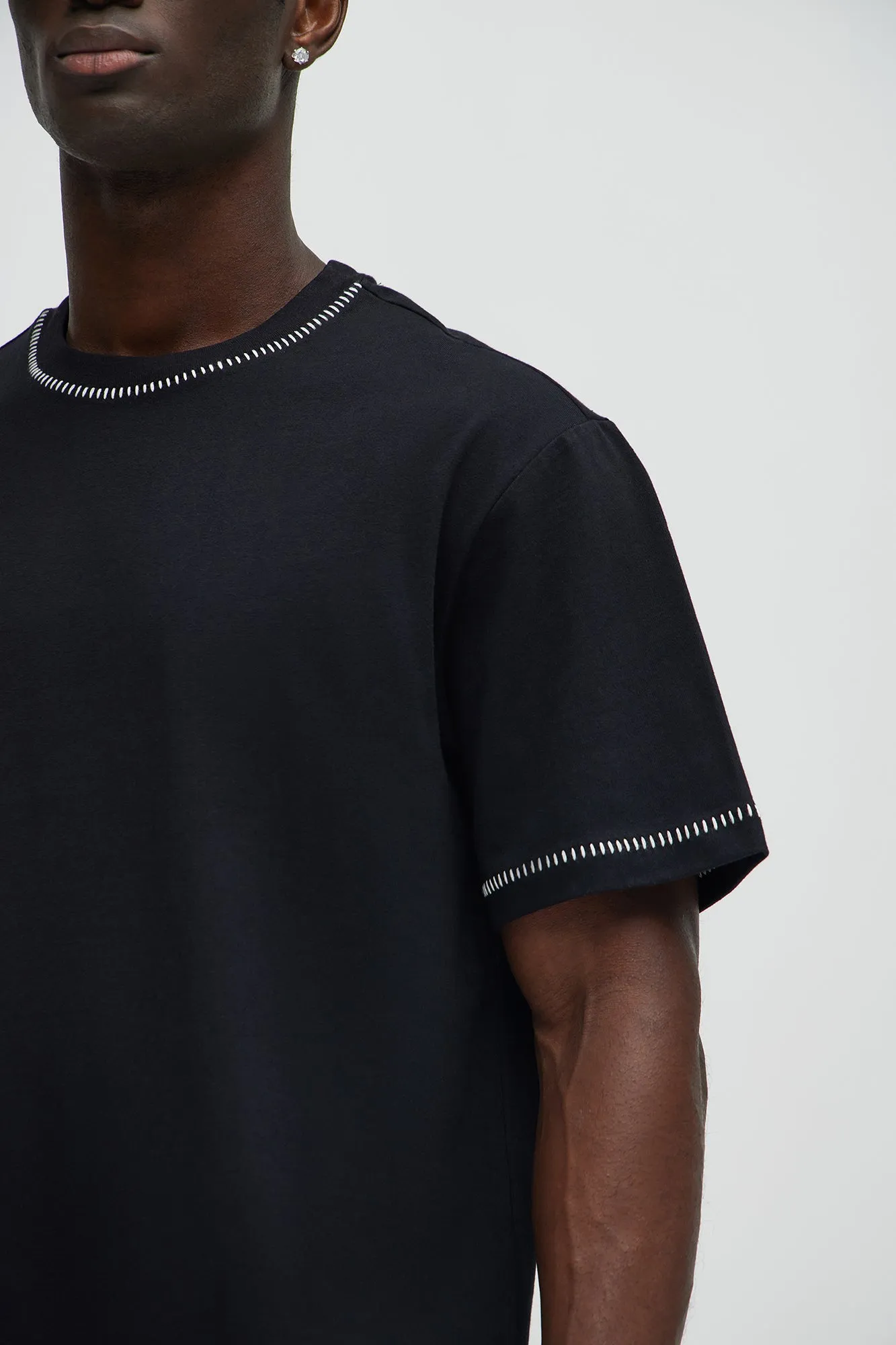 Jacob Stitch Relaxed Tee - Black sold by Fashion Nova product image thumbnail 3