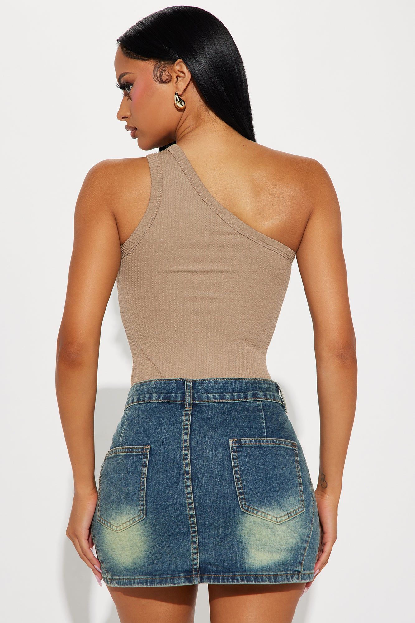 Good Energy One Shoulder Bodysuit - Taupe sold by Fashion Nova product image thumbnail 4