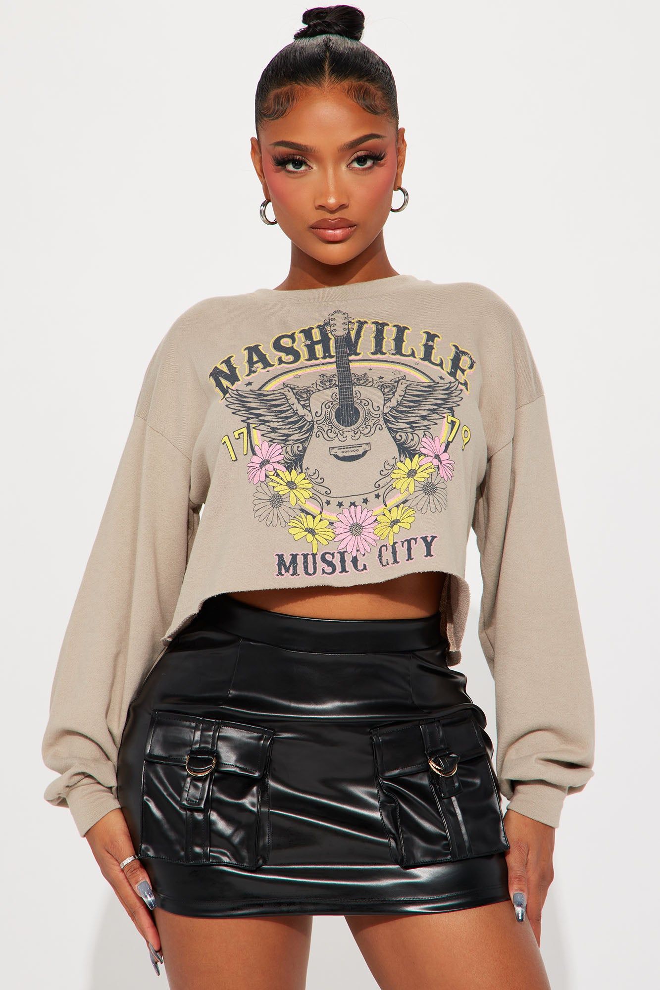 Nashville Has My Heart Top - Taupe sold by Fashion Nova