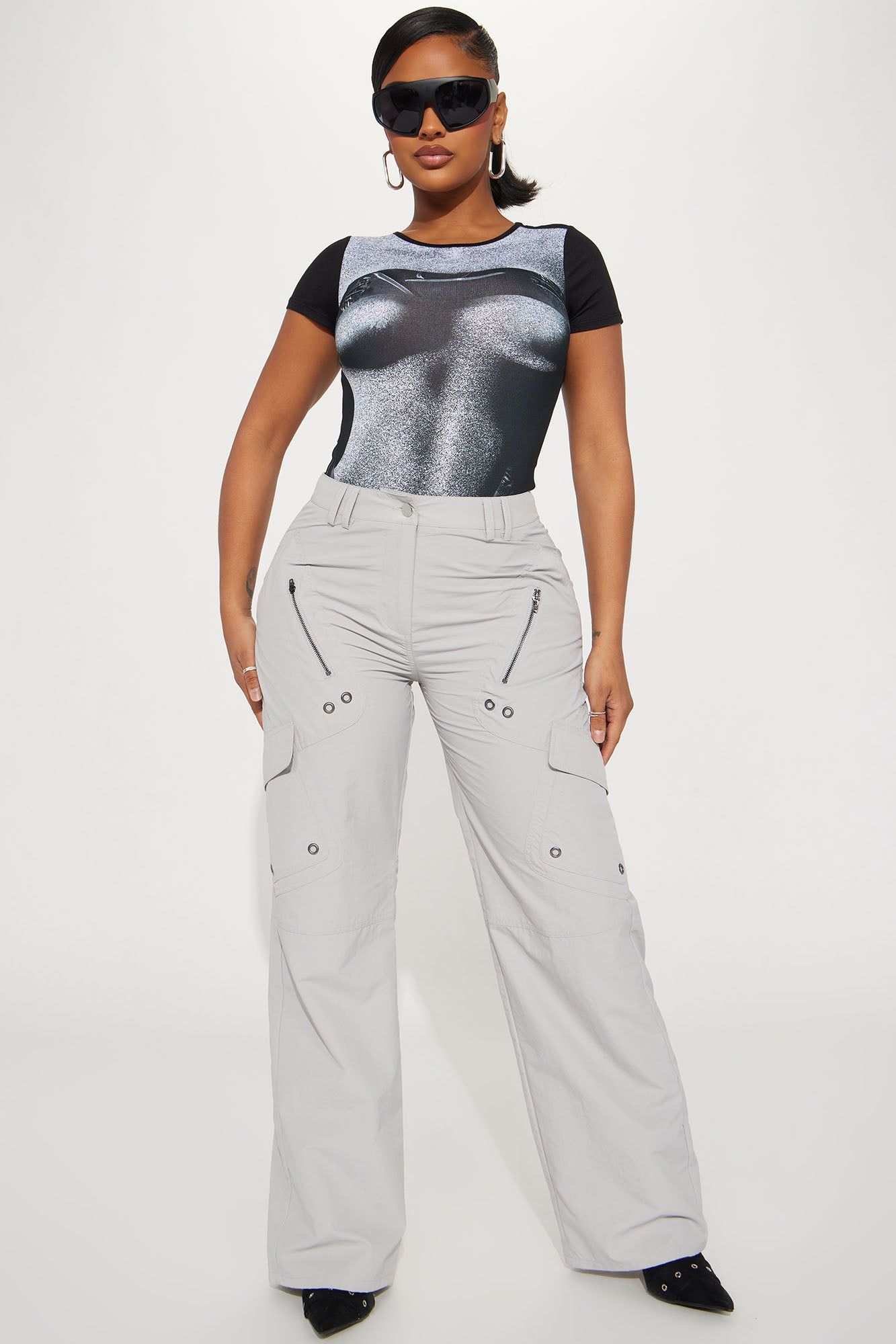 Simple Pleasures Short Sleeve Bodysuit - Black/combo sold by Fashion Nova product image thumbnail 2