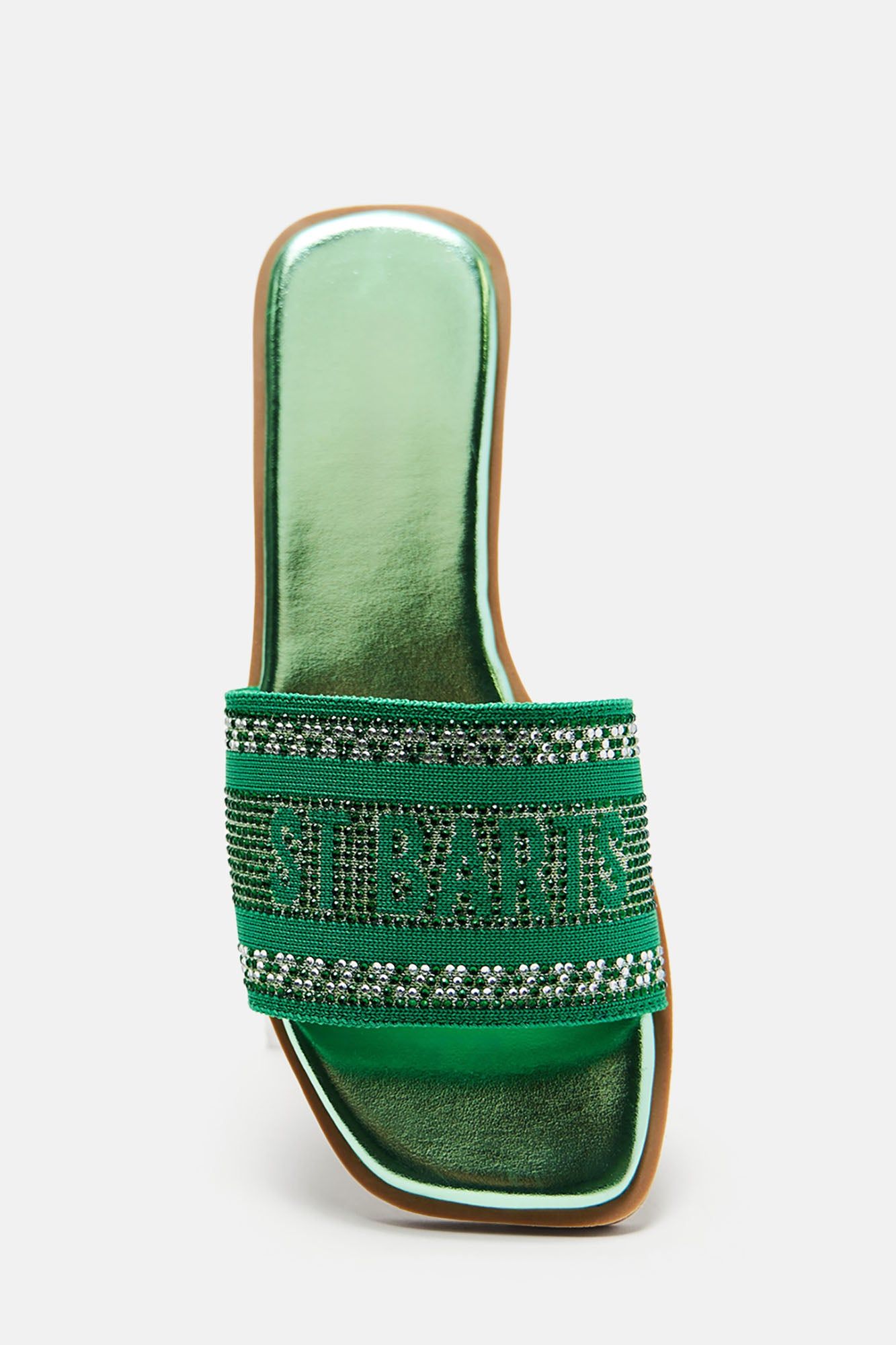 What A View Embellished Flat Sandals - Silver/Green sold by Fashion Nova product image thumbnail 2