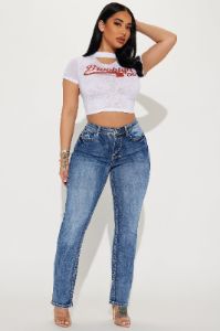 Brooklyn Distressed Tee - White sold by Fashion Nova