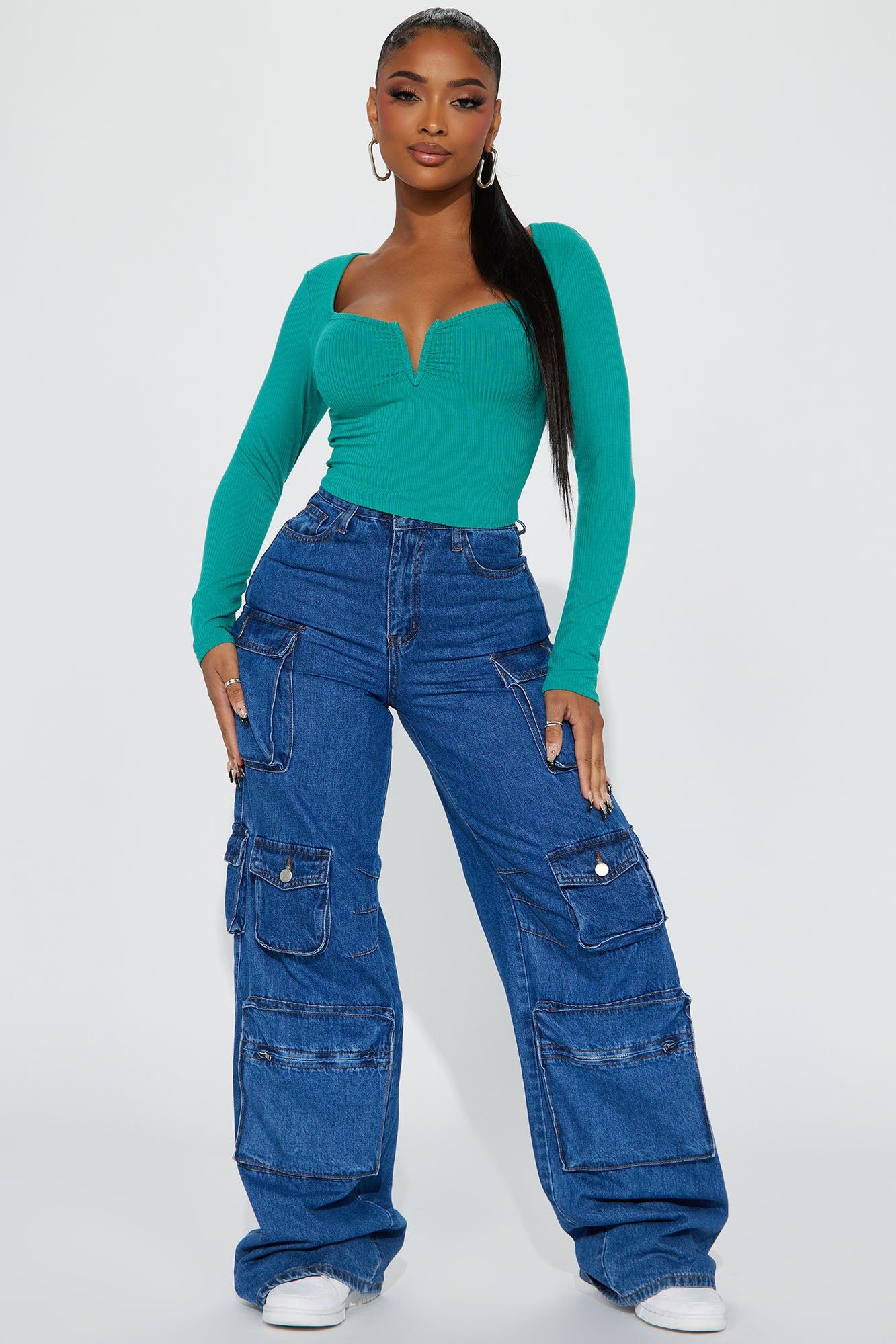 Anaya Ribbed Top - Jade sold by Fashion Nova product image thumbnail 2