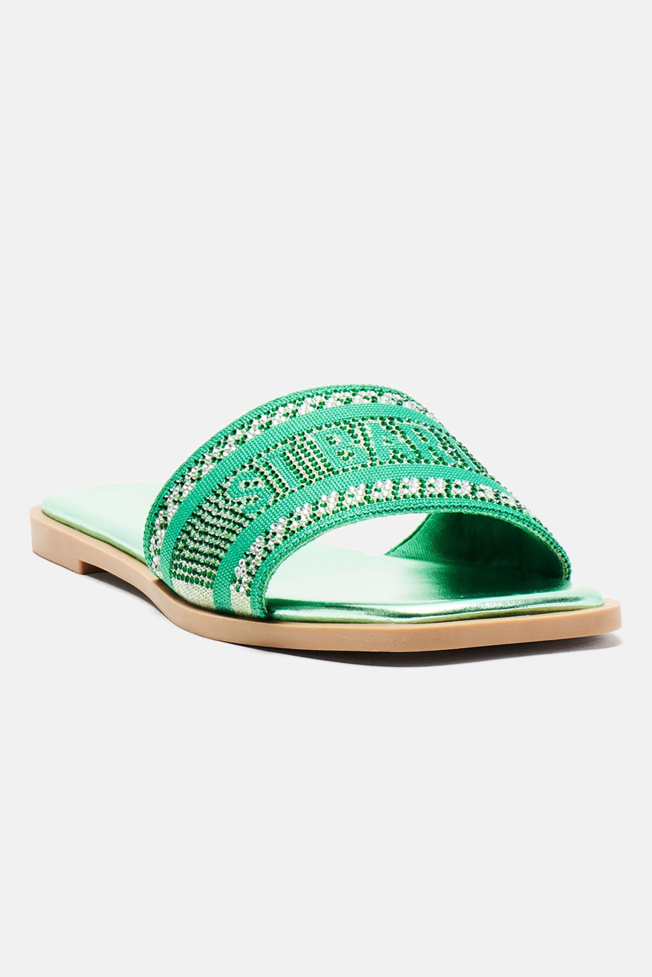 What A View Embellished Flat Sandals - Silver/Green sold by Fashion Nova product image thumbnail 5
