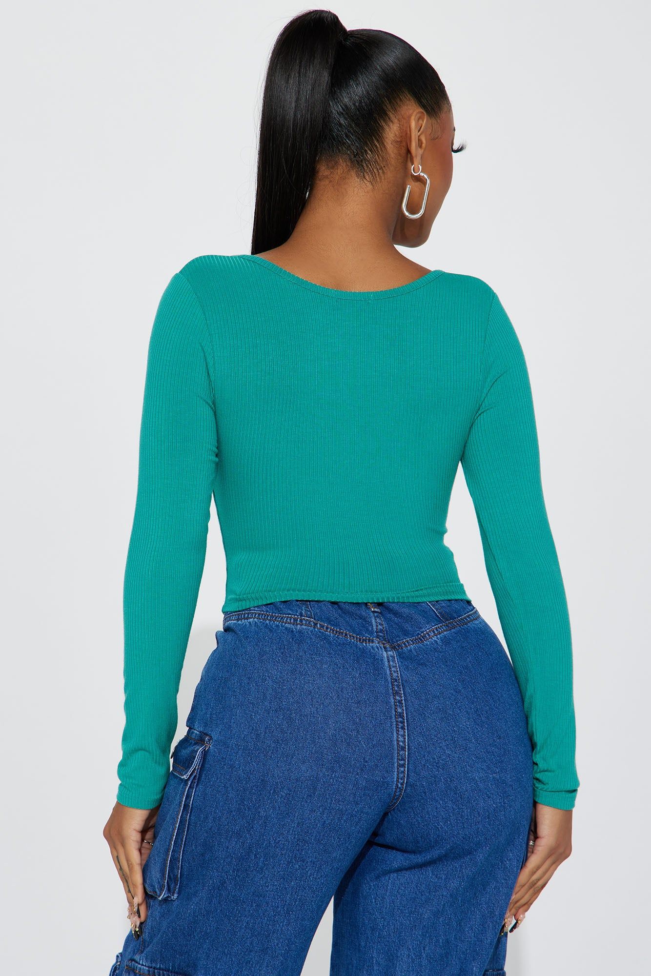 Anaya Ribbed Top - Jade sold by Fashion Nova product image thumbnail 3