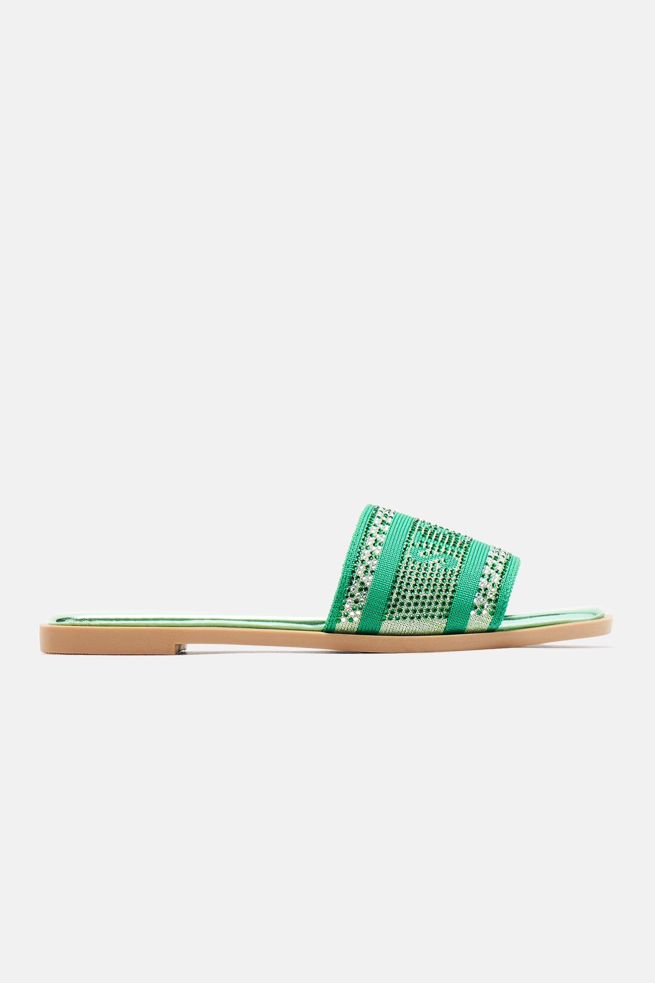 What A View Embellished Flat Sandals - Silver/Green sold by Fashion Nova product image thumbnail 3