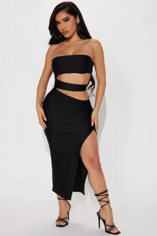 Heather Cut Out Maxi Dress - Black sold by Fashion Nova
